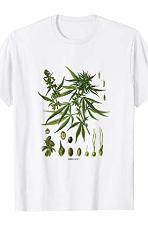 Vintage Cannabis Botanical Chart Antique Hemp Marijuana Weed T-Shirt